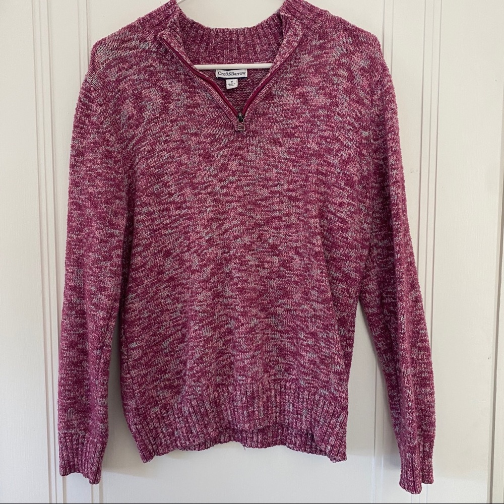 Medium maroon sweater.